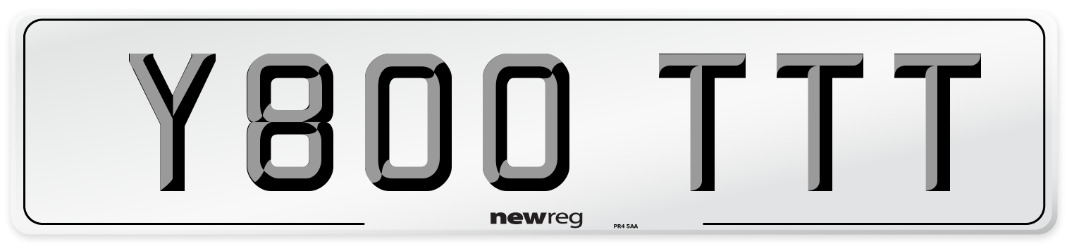 Y800 TTT Number Plate from New Reg